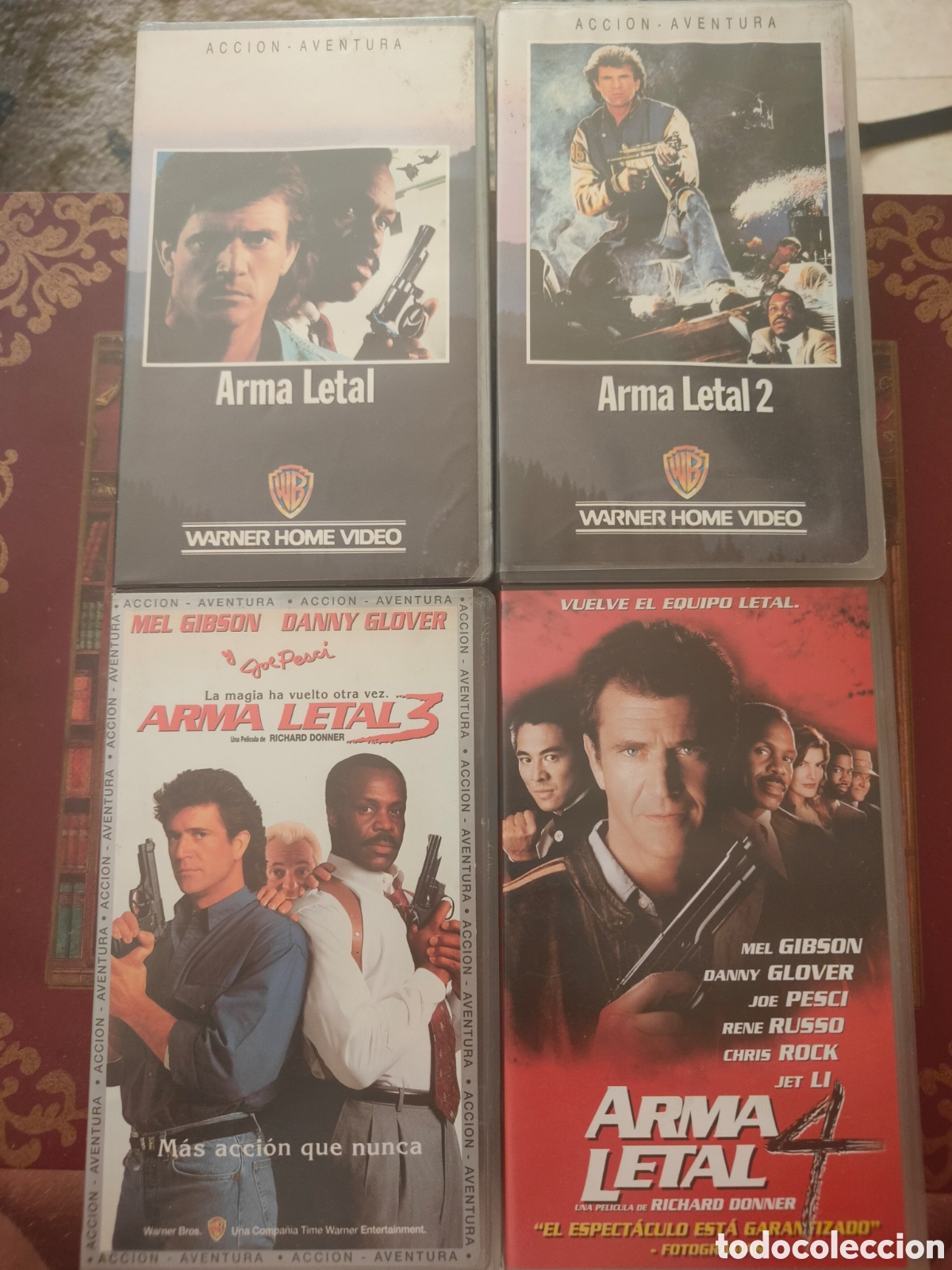 Cine: SAGA COMPLETA ARMA LETAL 1, 2, 3 Y 4 - CINTAS VHS WARNER HOME VIDEO - MEL GIBSON / DANNY GLOVER