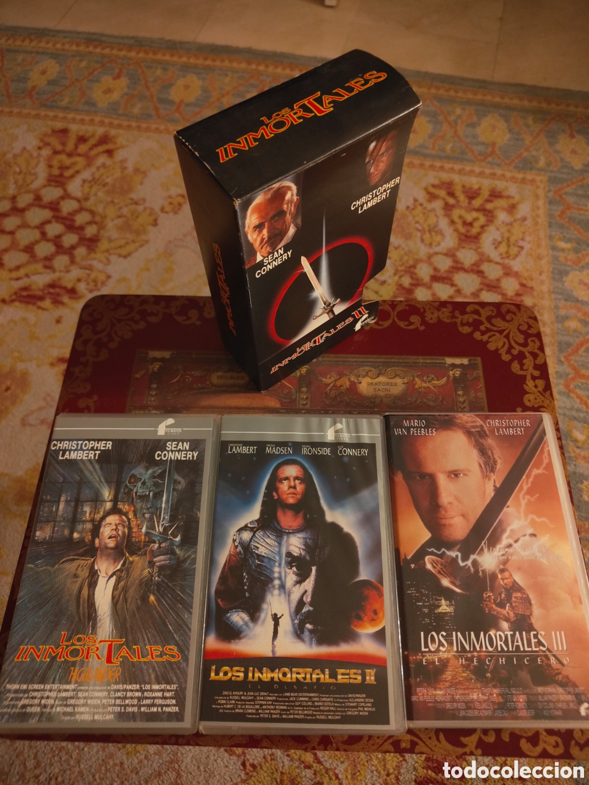 Cine: Trilogia VHS Los Inmortales 1, 2 y 3 + Cofre Estuche Cart&oacute;n - Christopher Lambert - Filmayer Video