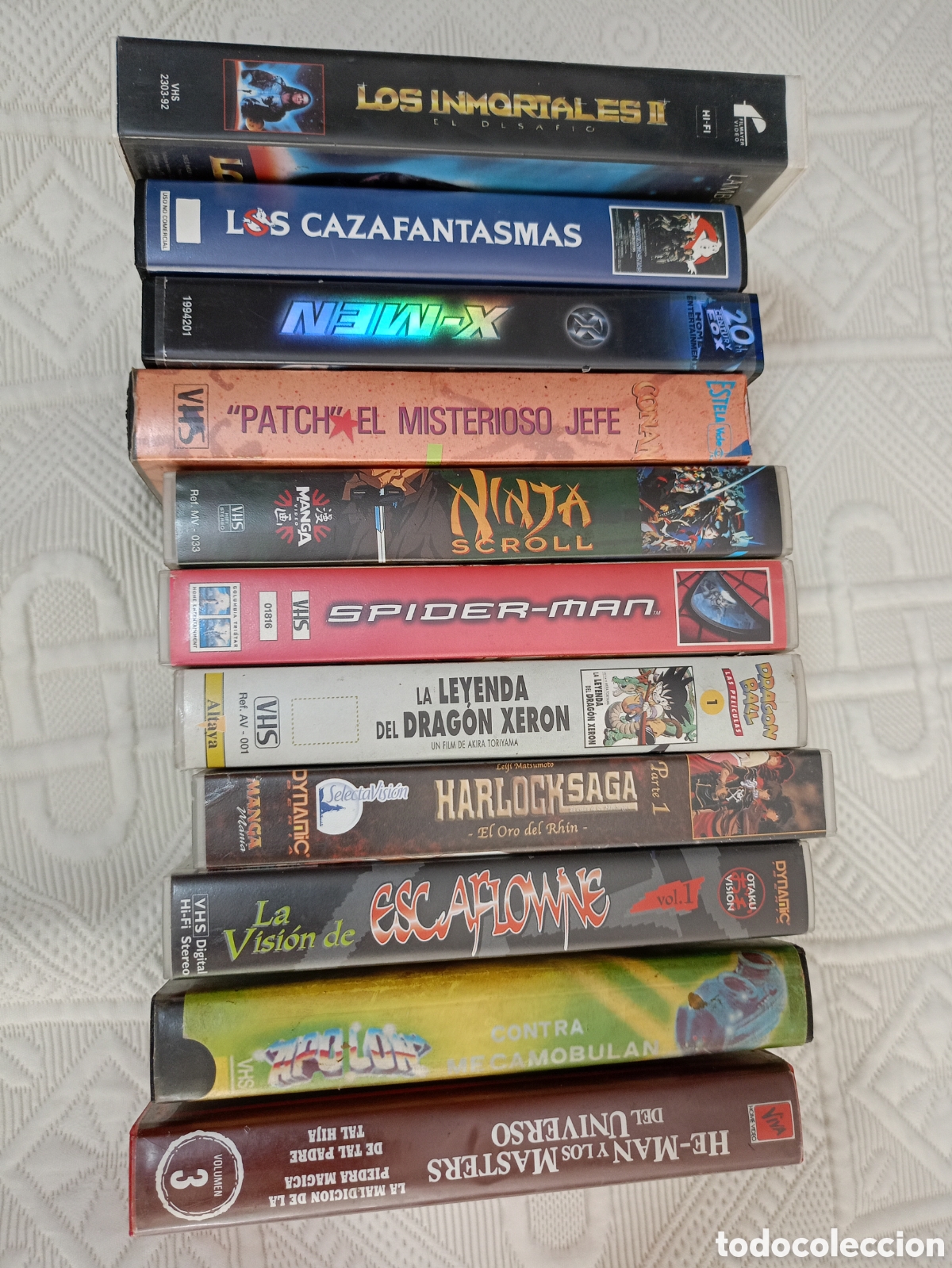 Cine: Grand&iacute;simo lote de 11 pel&iacute;culas manga comic acci&oacute;n vhs Apolon masters del universo Dragonball Caza
