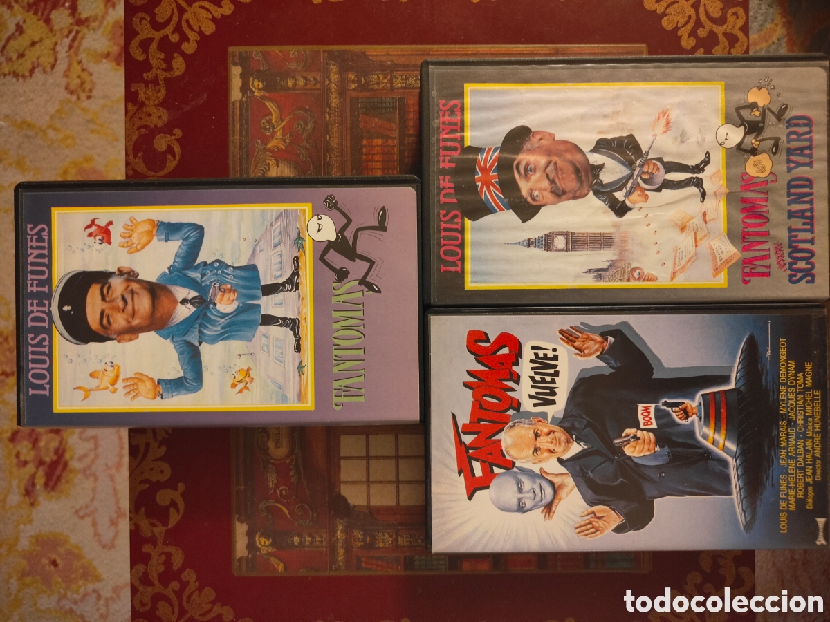 Cine: Lote 3 Cintas VHS Trilogia Fantomas Completa - Louis de Funes y Jean Marais