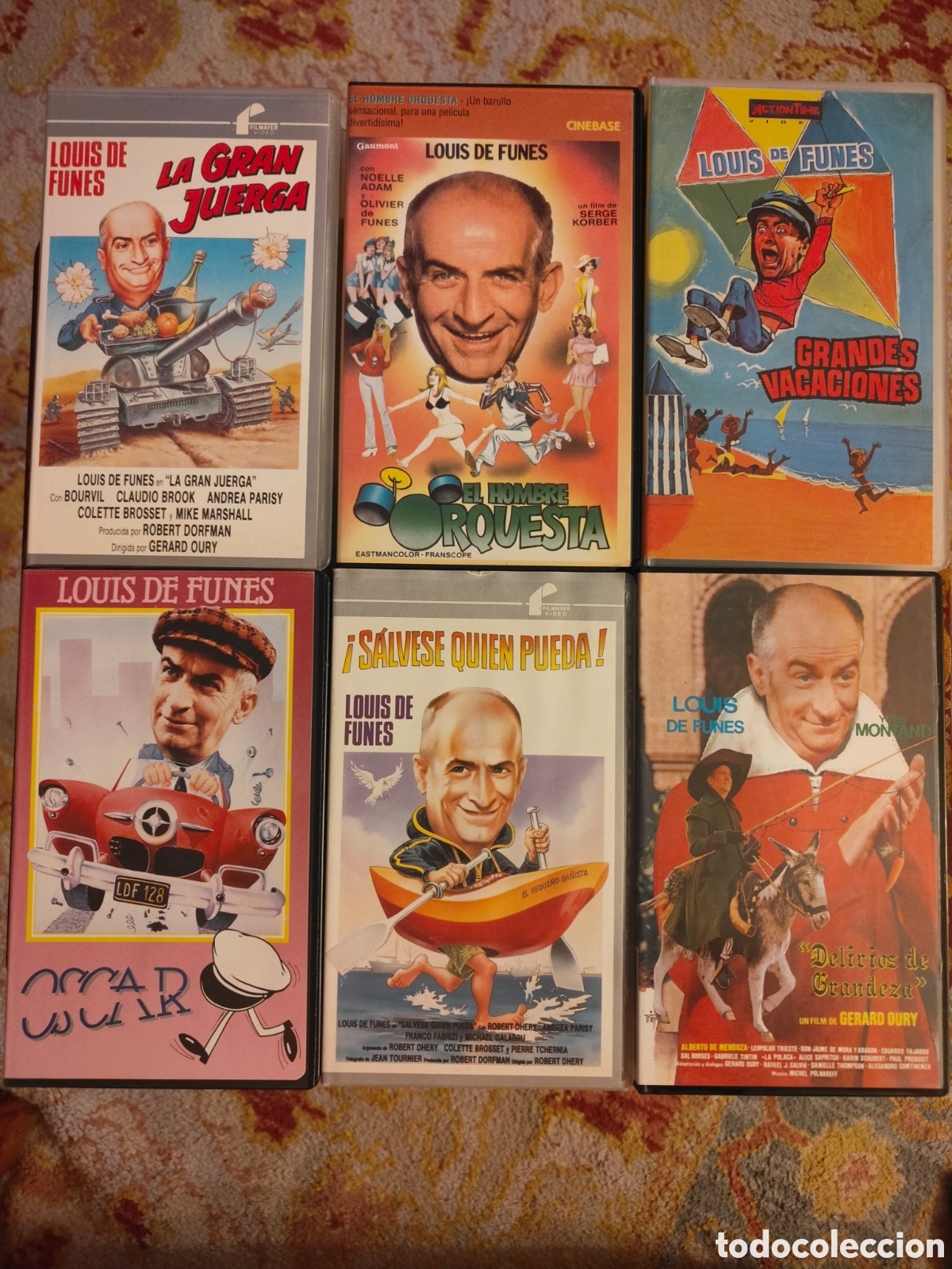 Cine: Lote 6 Cintas VHS Louis de Fun&egrave;s - Comedia Cl&aacute;sica Francesa (Filmayer, Lankaster, etc.)