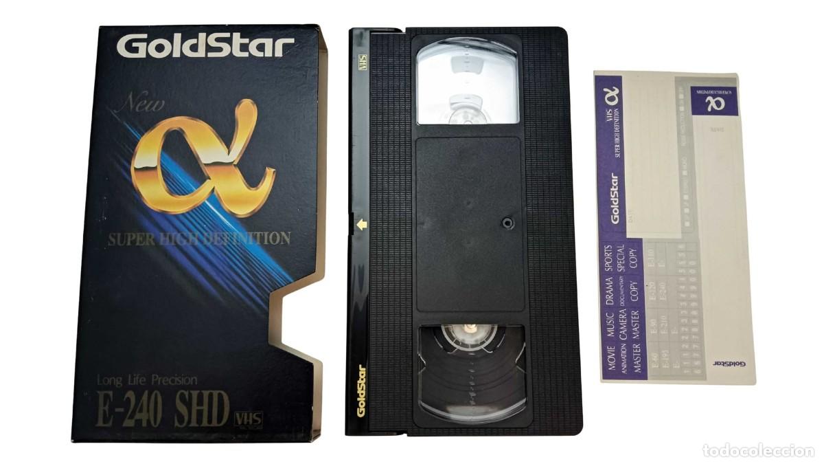 Cine: VHS Usada GoldStar E-240 SHD &ndash; A&ntilde;os 90 &ndash; Cinta en Buen Estado con Funda