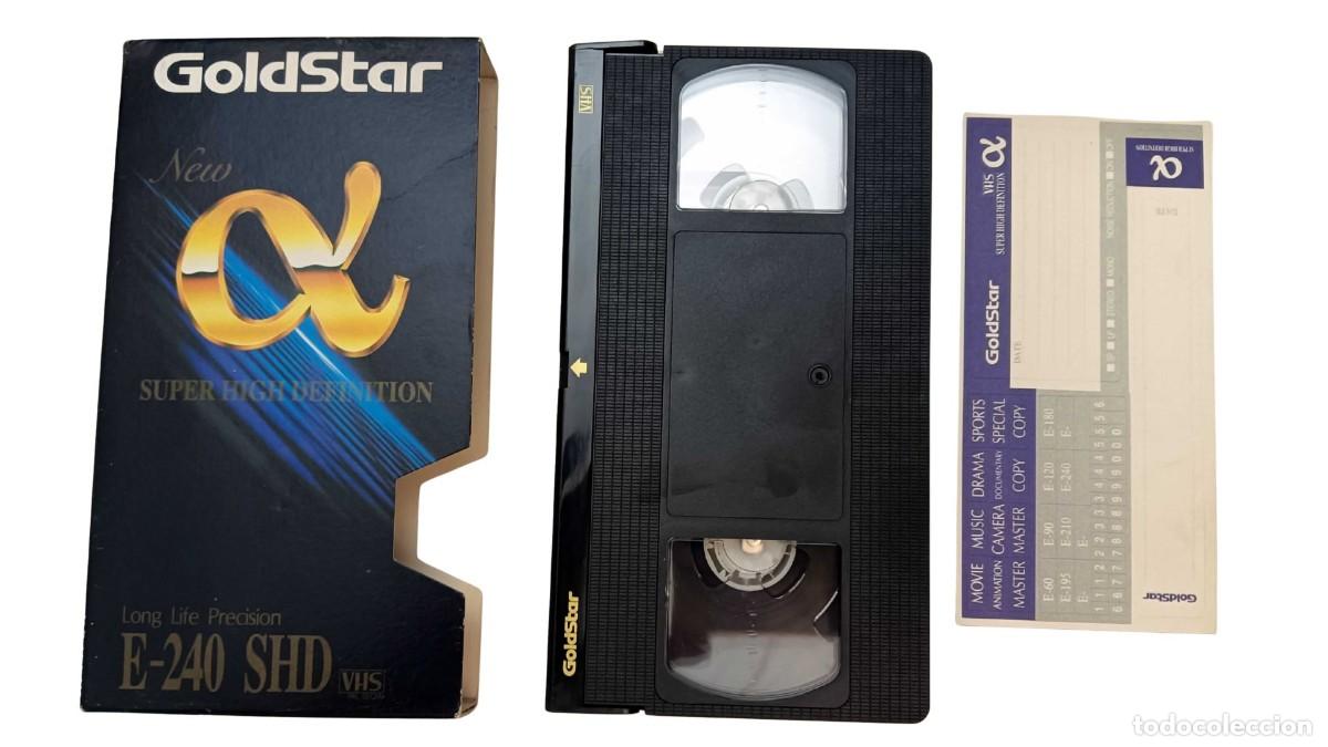 Cine: VHS Usada GoldStar E-240 SHD &ndash; A&ntilde;os 90 &ndash; Cinta en Buen Estado con Funda