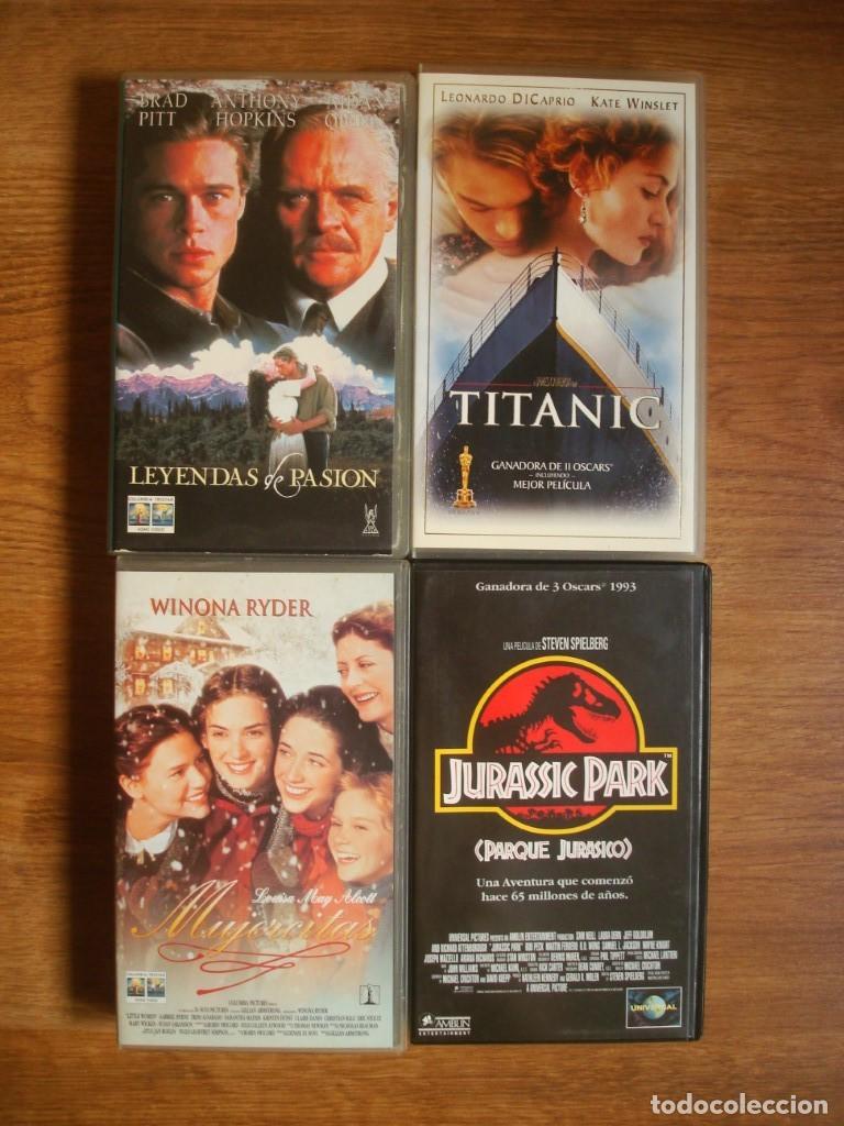 Cine: Lote 4 pel&iacute;culas VHS (Titanic - Jurassic Park - Mujercitas - Leyendas de Pasi&oacute;n + regalo Solo en cas