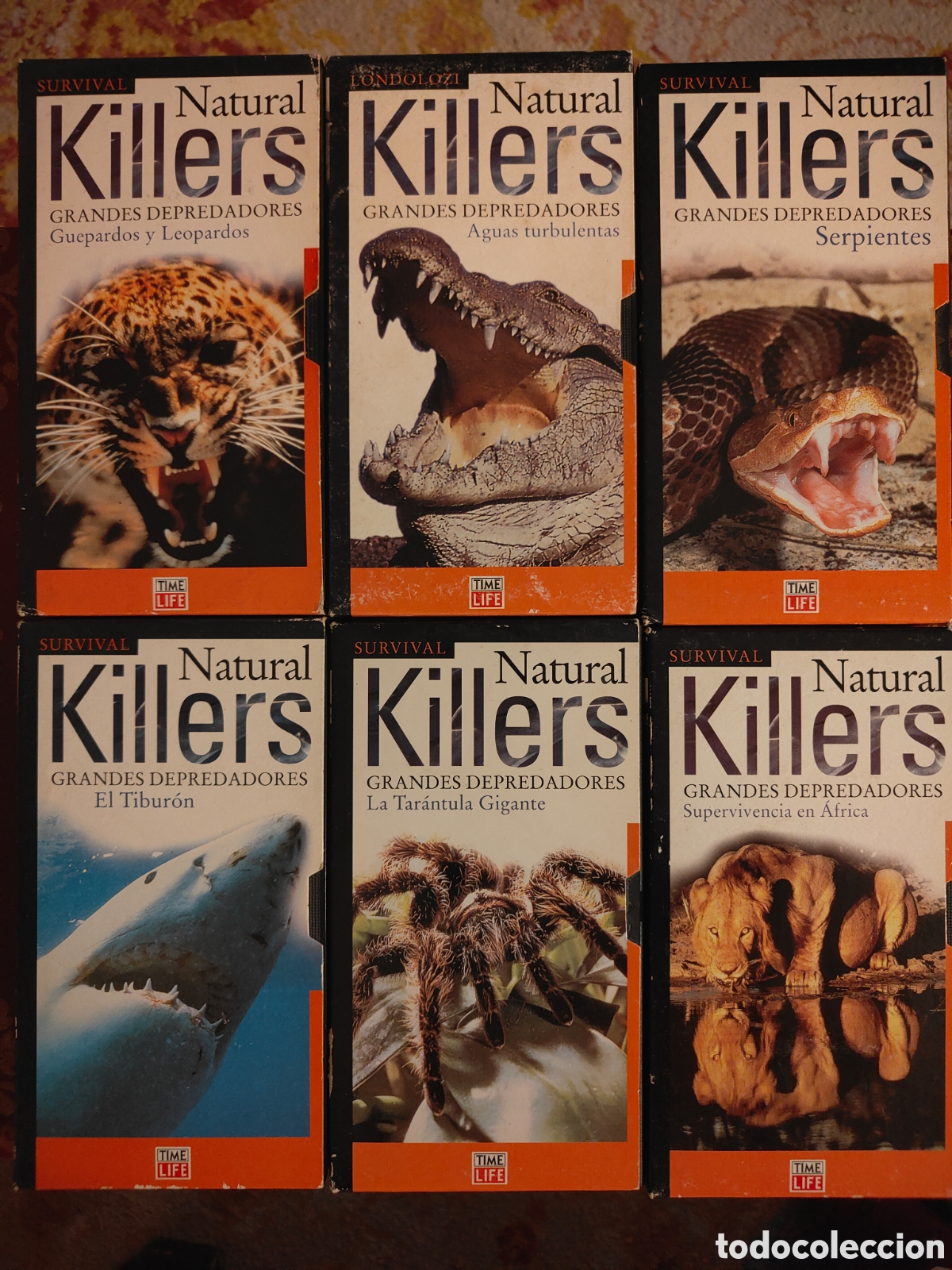 Cine: Lote 6 VHS Natural Killers: Grandes Depredadores (Time Life) - Vol&uacute;menes 1 al 6 Completos