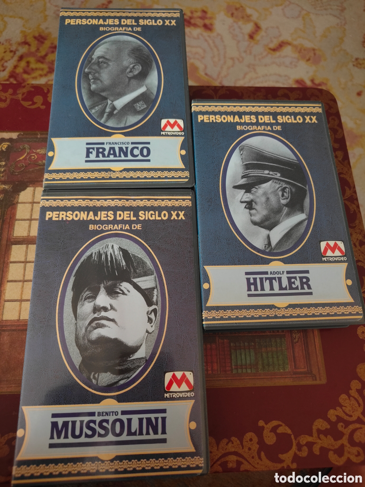 Cine: Lote 3 Cintas VHS Documental Personajes del Siglo XX: Franco, Hitler, Mussolini - Metrovideo (1989)