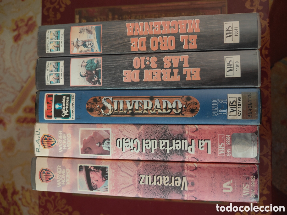 Cine: Lote 5 Pel&iacute;culas VHS Western Cl&aacute;sicos - Silverado, La Puerta del Cielo, Veracruz, El Tren de las 3:1