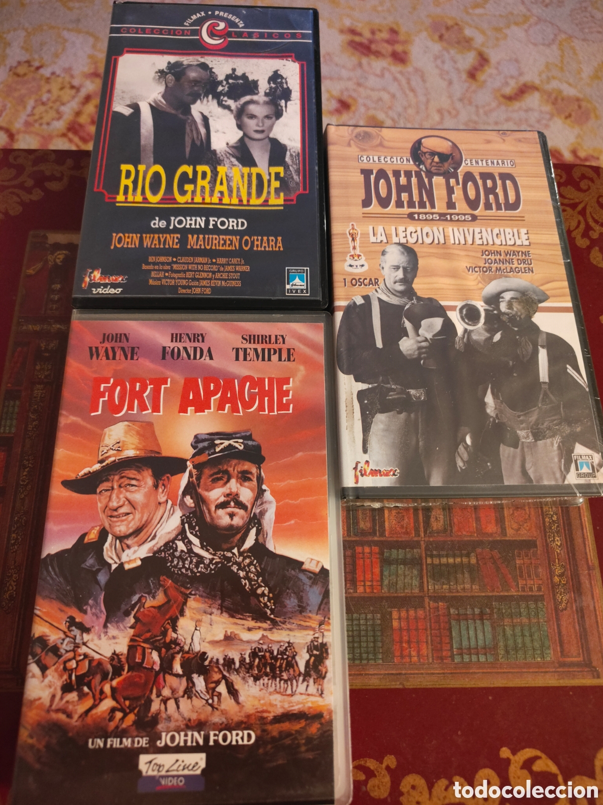 Cine: Lote 3 VHS Trilog&iacute;a de la Caballer&iacute;a - John Ford / John Wayne (1 PRECINTADA)