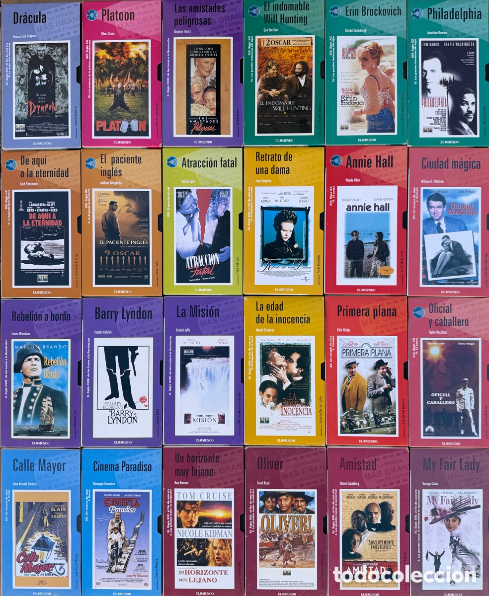 Cine: LOTE 24 PELICULAS VHS COLECCI&Oacute;N EL MUNDO ACCION DRAMA COMEDIA CINE CLASICO DRACULA
