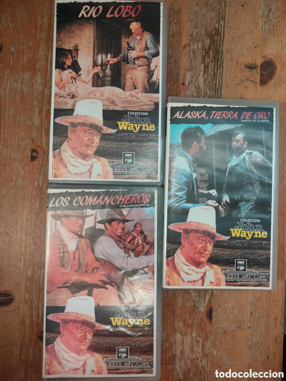 Cine: Lote 3 VHS Colecci&oacute;n John Wayne (N&ordm; 1, 2 y 3 consecutivas) - CBS FOX Video (1991) Grandes del Cine