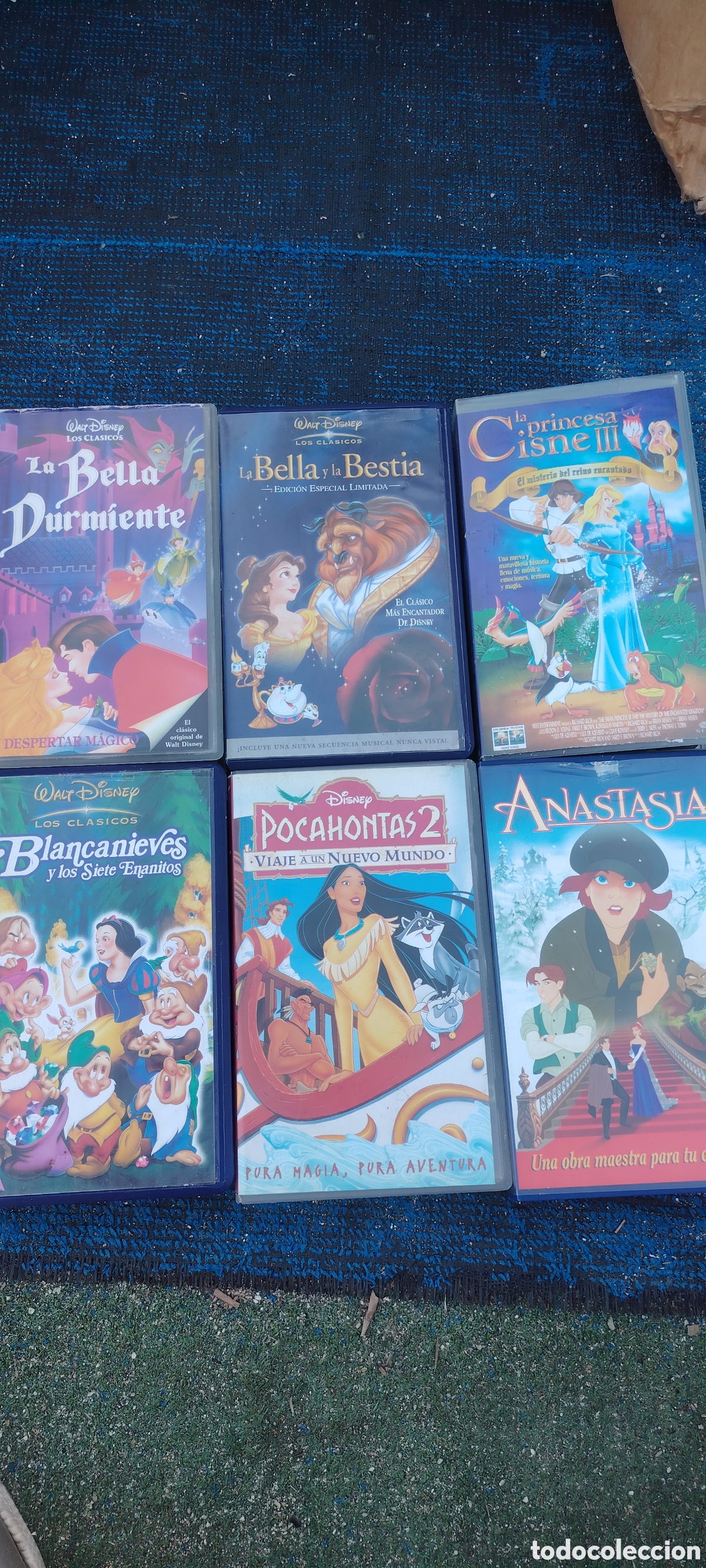 Cine: Lote Disney VHS Bella durmiente Bella y Bestia Blancanieves Anastasia Pocahontas y Princesas Cisne