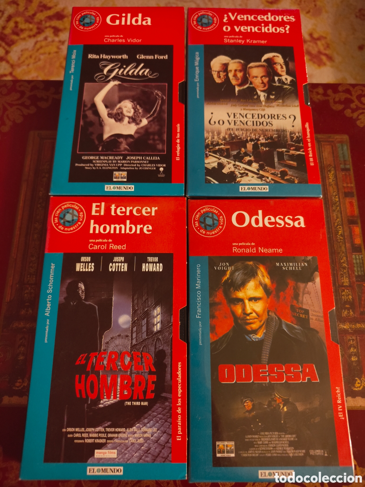Cine: Lote 4 VHS Cine Cl&aacute;sico y B&eacute;lico - Gilda El Tercer Hombre Odessa Vencedores o Vencidos 2 Precintadas