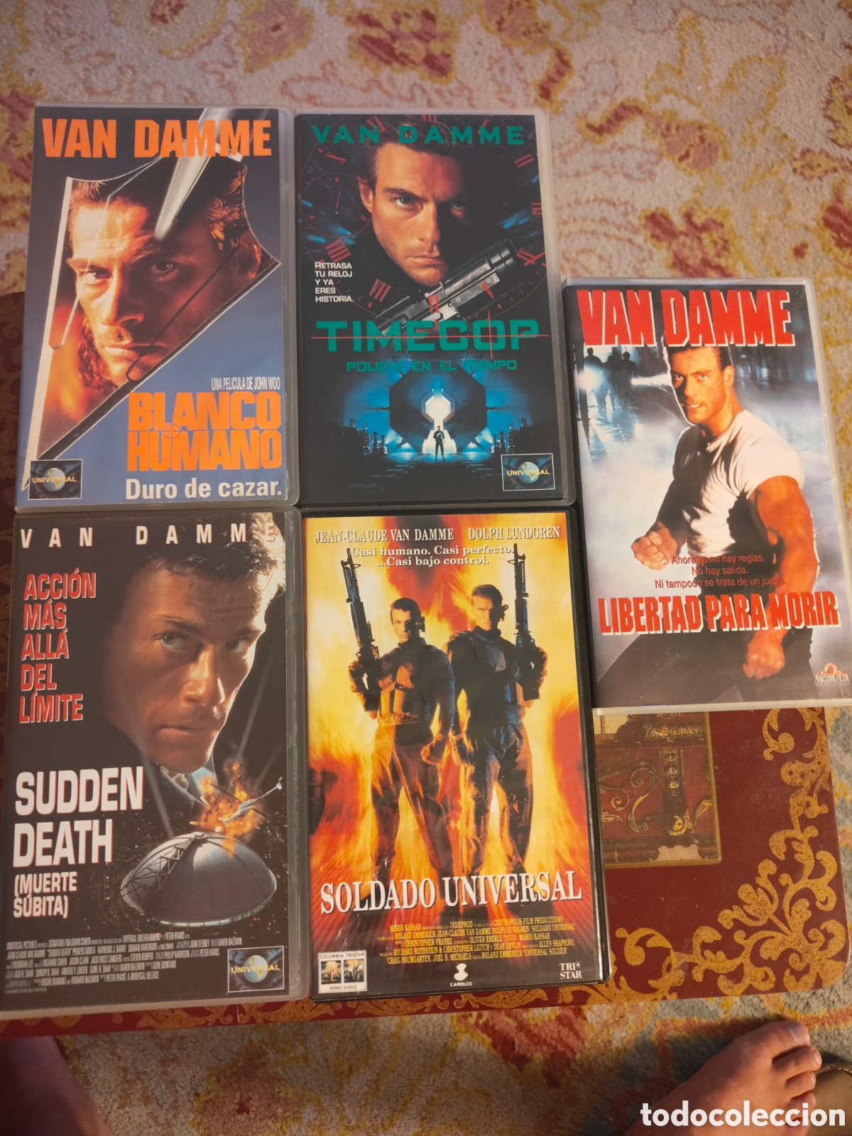 Cine: Lote 5 VHS Van Damme: Soldado Universal, Timecop, Blanco Humano, Muerte Subita, Libertad
