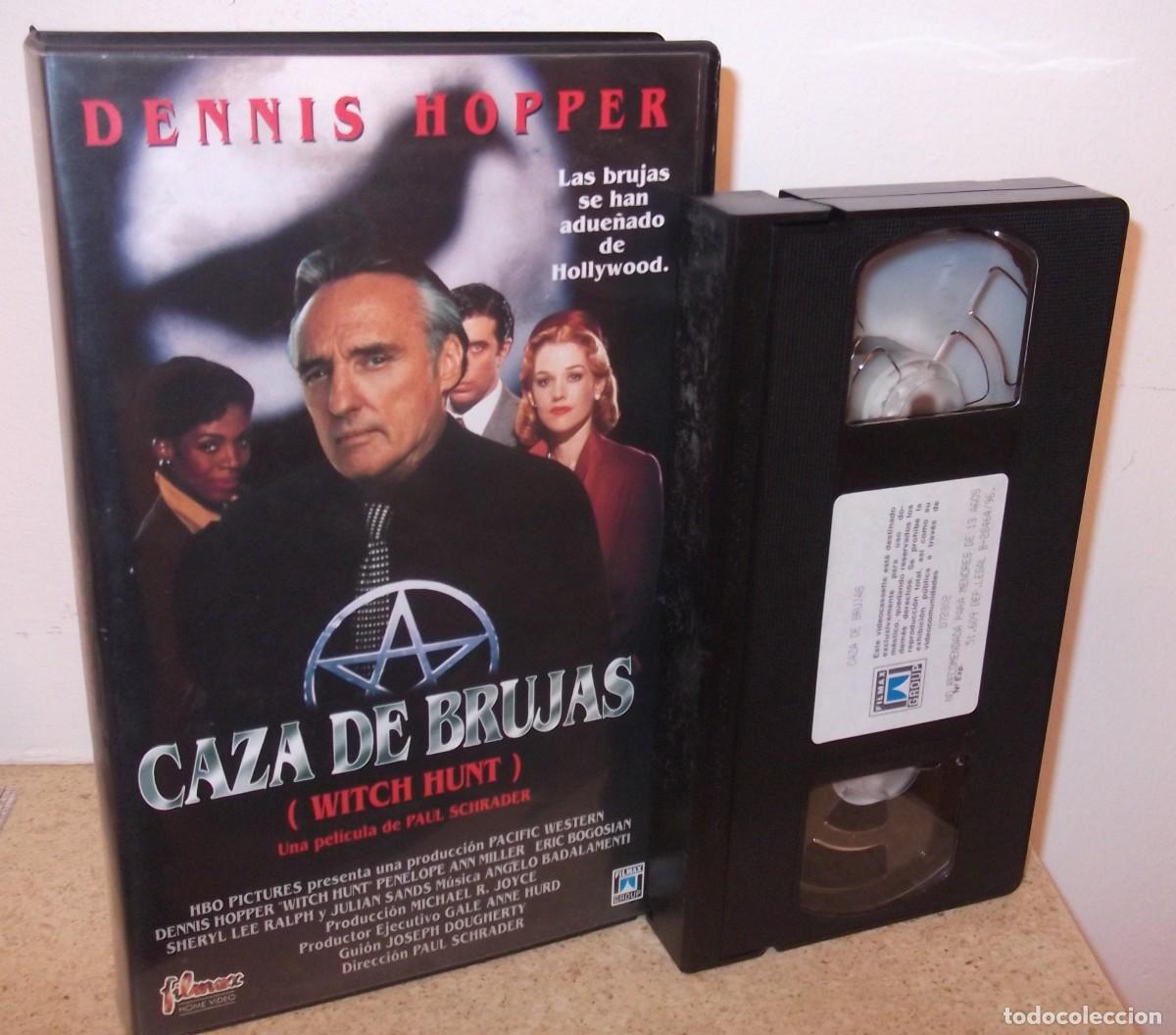Cine: CAZA DE BRUJAS (PAUL SCHRADDER) - VHS NUEVO DE CAJA GRANDE CON DENNIS HOPPER Y USADO UNA VEZ