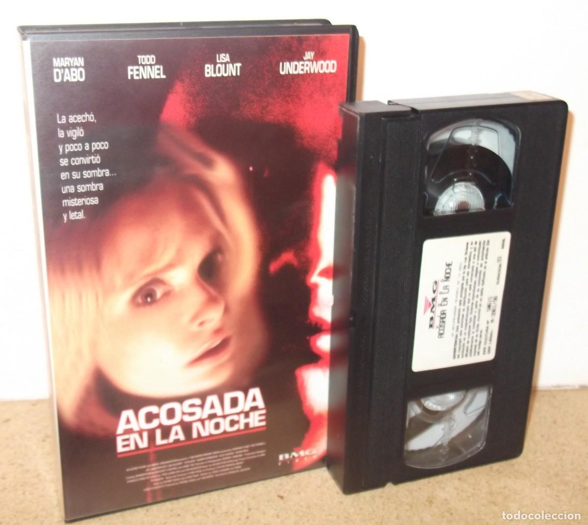 Cine: ACOSADA EN LA NOCHE - VHS DE TERROR EN CAJA GRANDE CON MARYAN D'ABO Y LISA BLOUNT