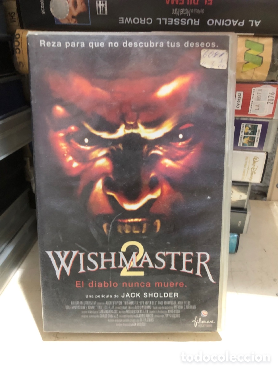 Cine: VHS V&Iacute;DEO CLUB WHISHMASTER 2