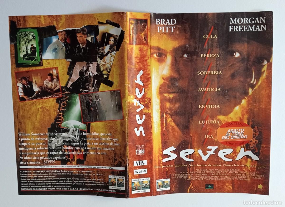 Cine: PELICULA VHS SEVEN (BRAD PITT - MORGAN FREEMAN) SOLO PORTADA SANDRA BULLOCK