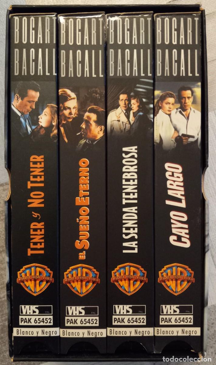 Cine: Lote VHS BOGART + BACALL: TENER Y NO TENER + EL SUE&Ntilde;O ETERNO + LA SENDA TENEBROSA + CAYO LARGO