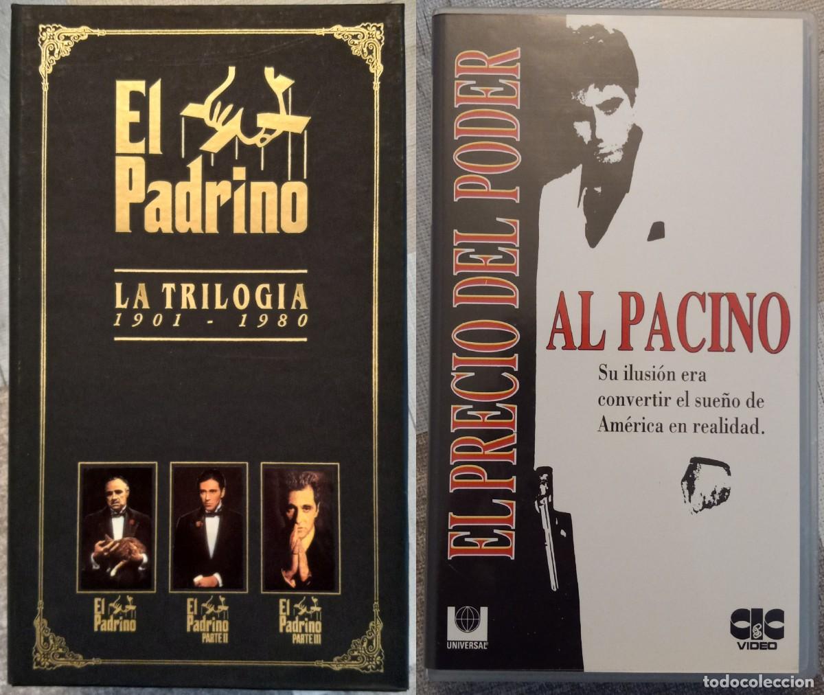 Cine: Lote VHS AL PACINO: TRILOG&Iacute;A de EL PADRINO + EL PRECIO DEL PODER