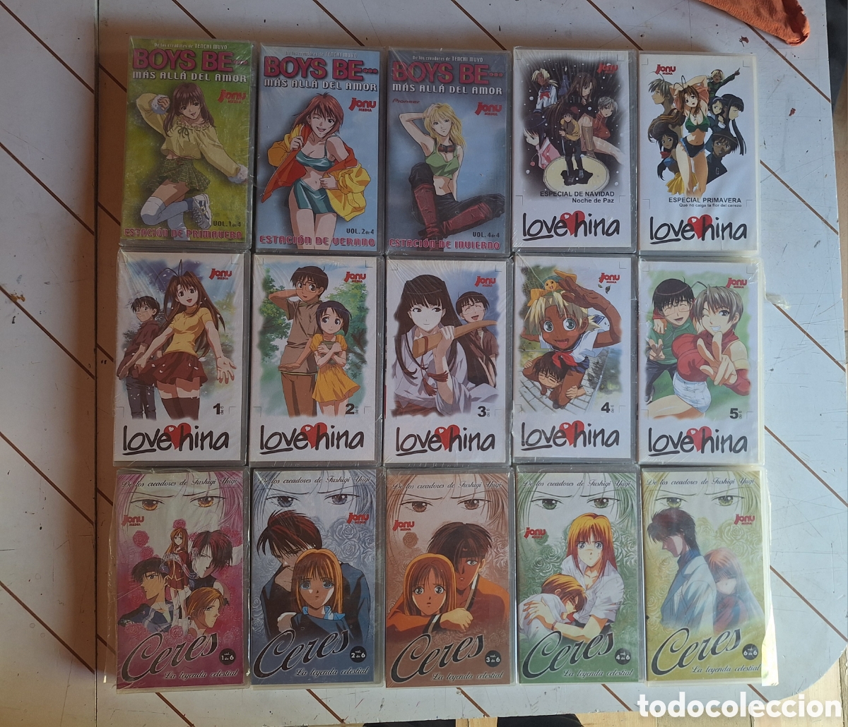 Cine: Lote 15 Cintas VHS Anime Love Hina, Ceres, Boys Be.. PRECINTADAS
