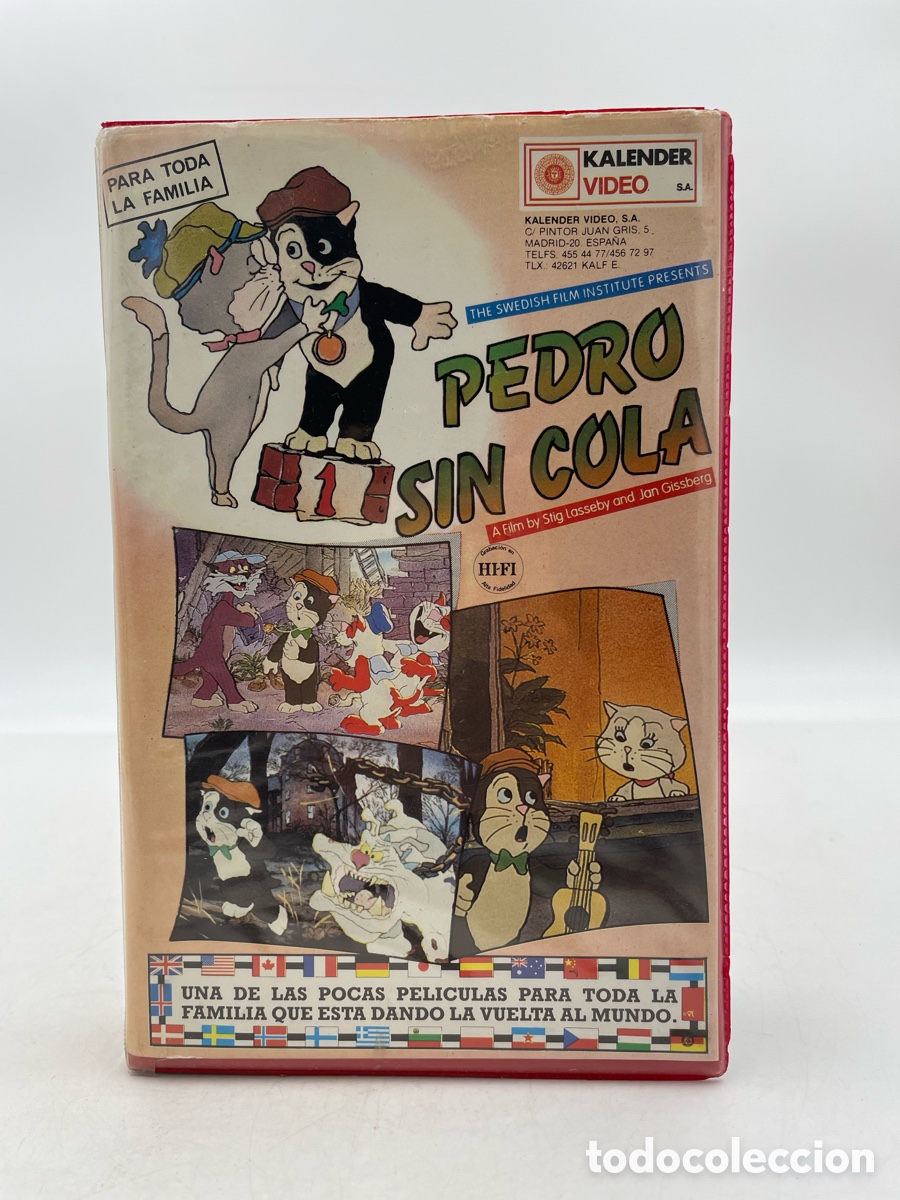 Cine: VHS pel&iacute;cula de animaci&oacute;n escandinava Pedro sin cola (Pelle Svansl&ouml;s)