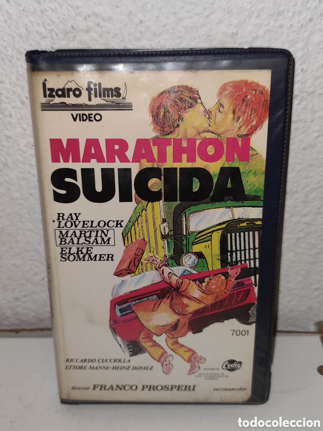 Cine: VHS - Marathon suicida - Ray Lovelock, Martin Balsam, Elke Sommer - Antigua edicion, caja grande