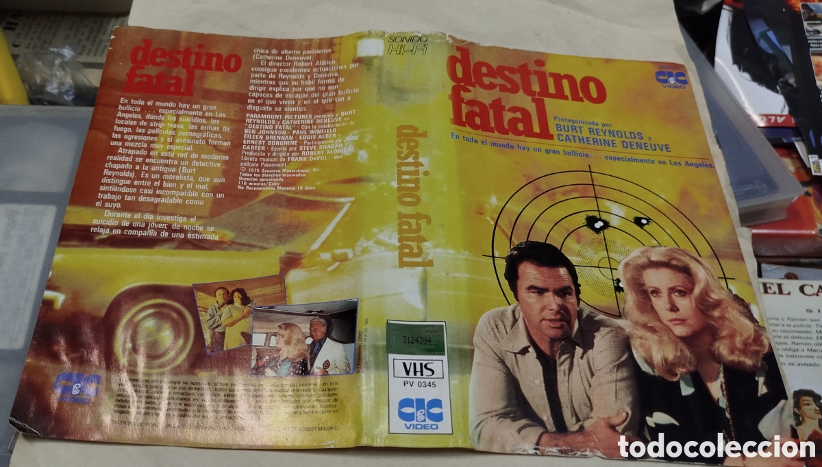 Cine: Destino fatal. SOLO CAR&Aacute;TULA. VHS