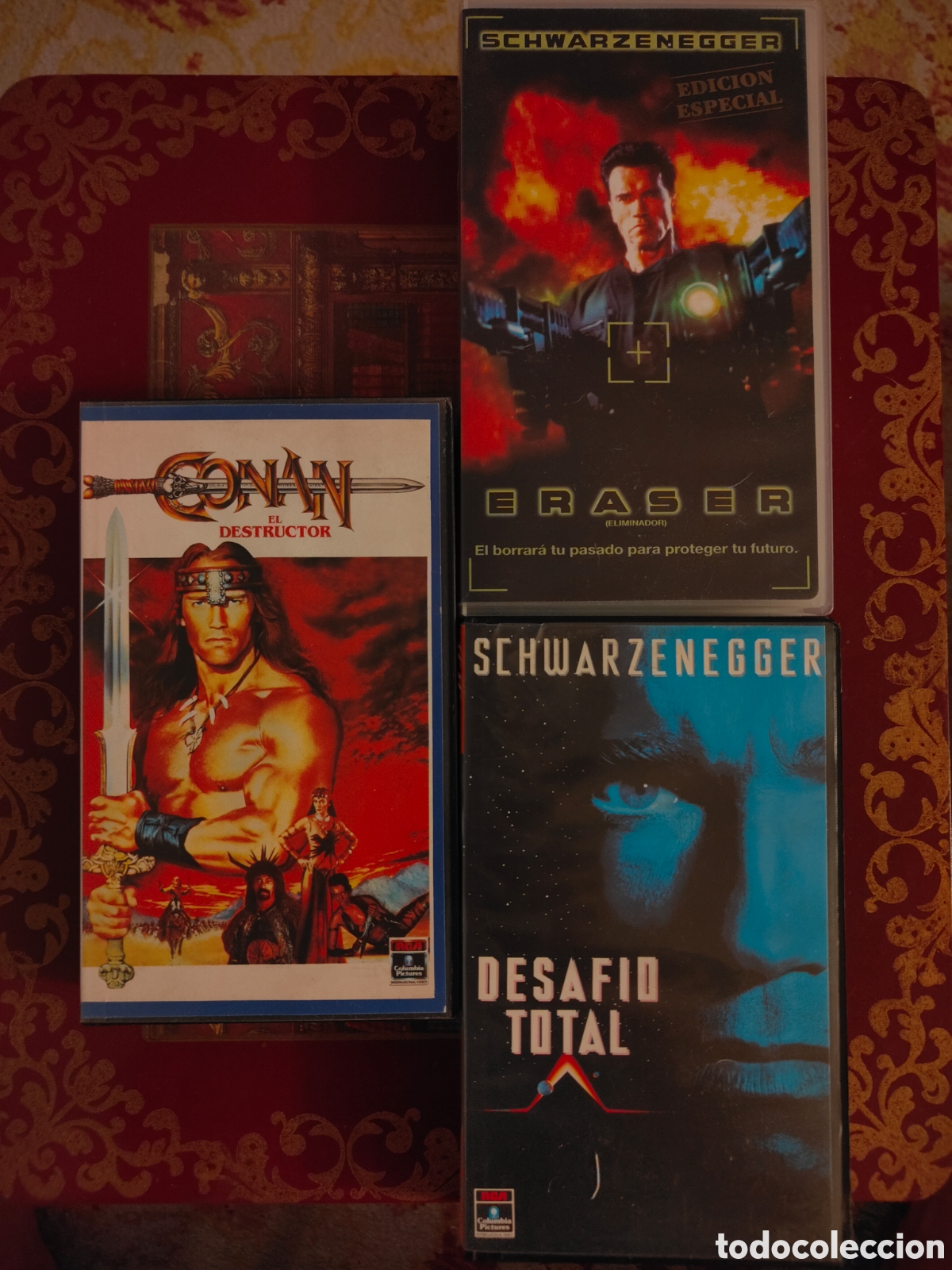 Cine: LOTE 3 VHS SCHWARZENEGGER CONAN DESTRUCTOR DESAFIO TOTAL ERASER