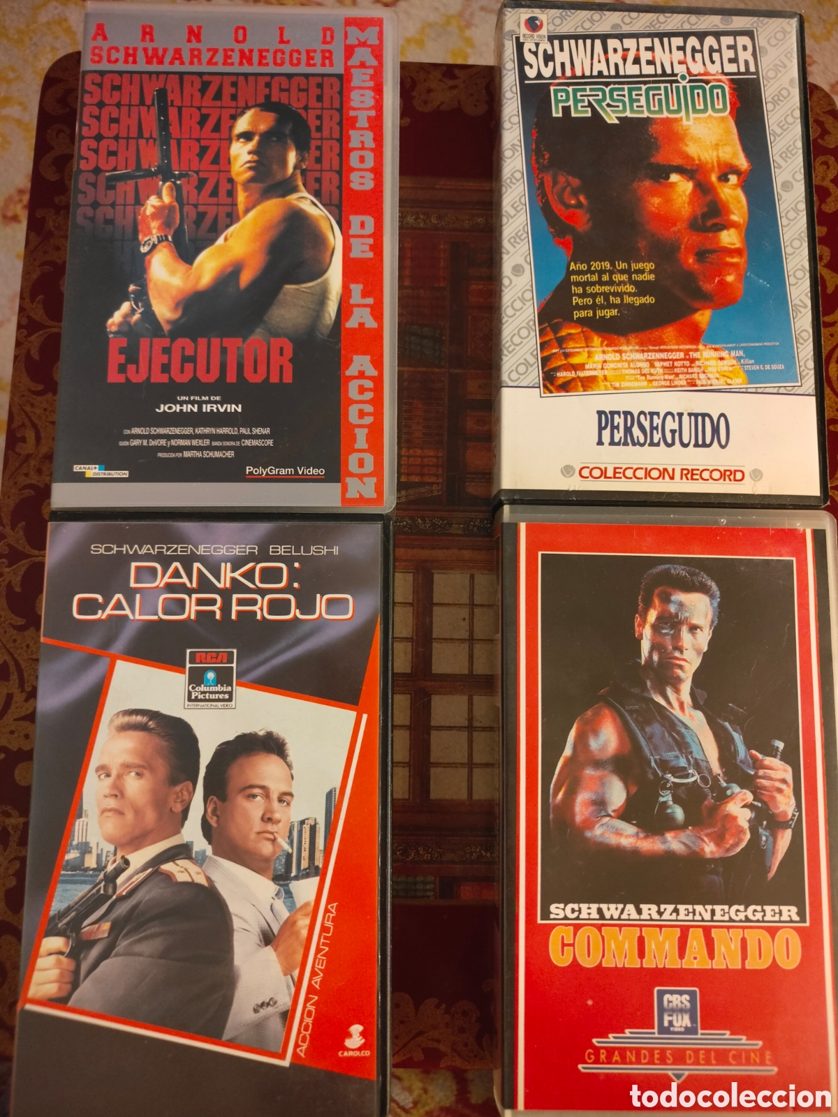 Cine: Lote 4 Pel&iacute;culas VHS Arnold Schwarzenegger - Commando, Perseguido, Danko, Ejecutor