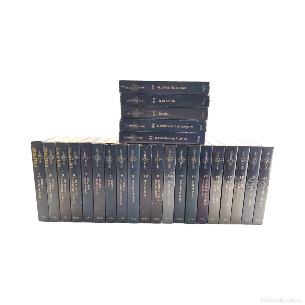 Cine: Colecci&oacute;n Documentales VHS - Cousteau: Los Secretos del Mar (Ediciones Folio) - Lote Completo de 25