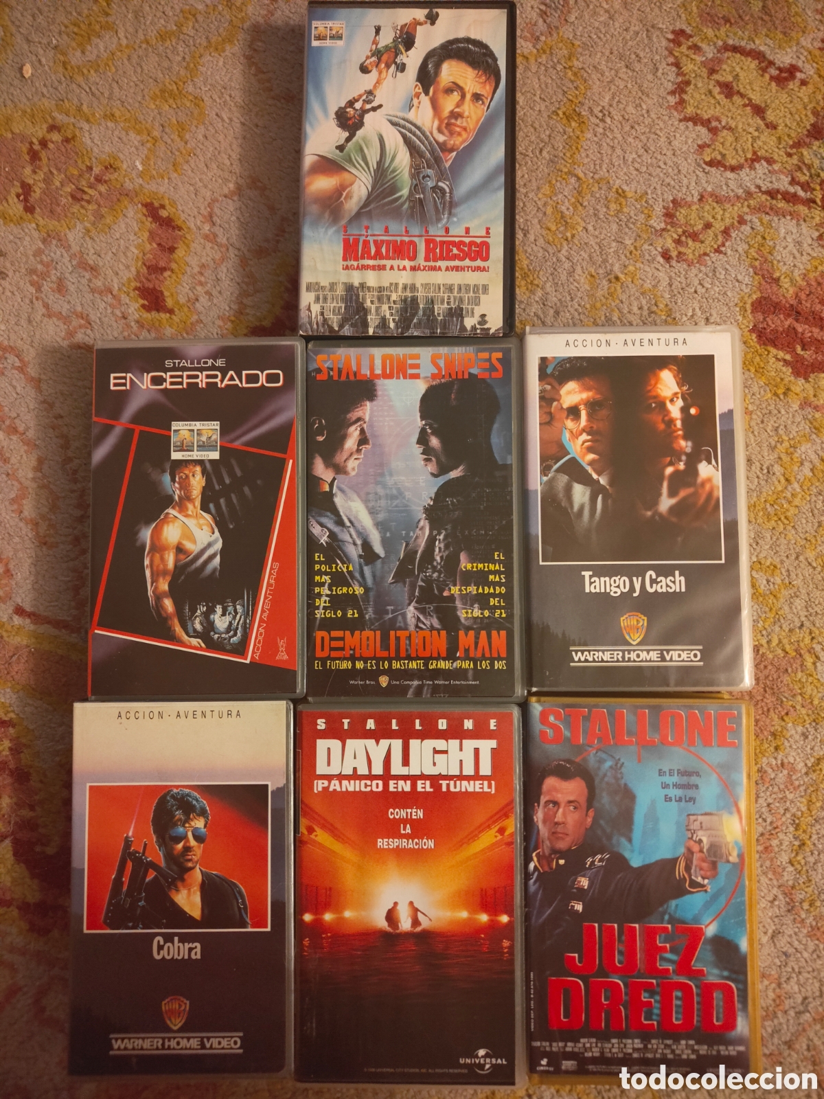 Cine: Lote 7 Pel&iacute;culas VHS Sylvester Stallone - Cobra, Demolition Man, Juez Dredd, Tango y Cash...