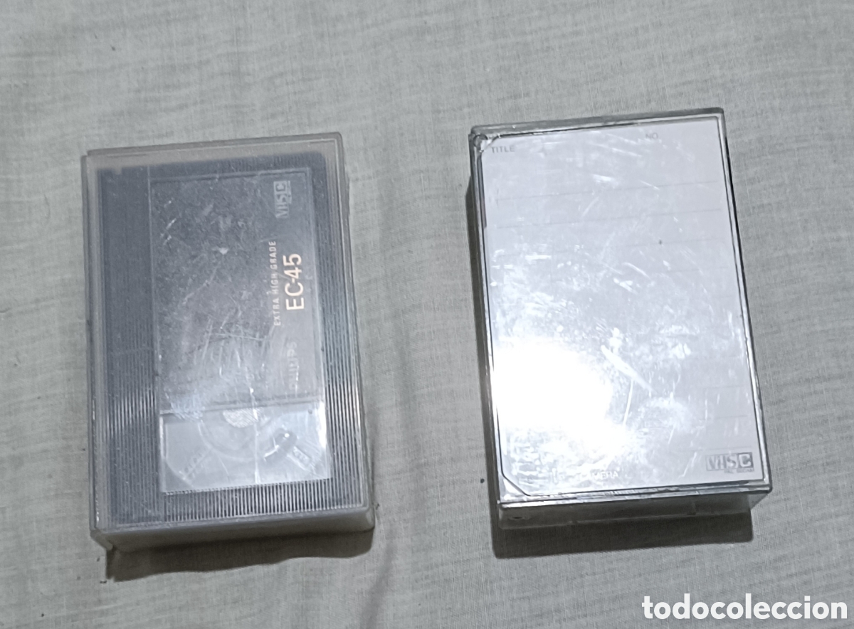 Cine: Lote 2 Cintas VHS-C Videoc&aacute;mara (Philips EC-45 + TDK) con Cajas.