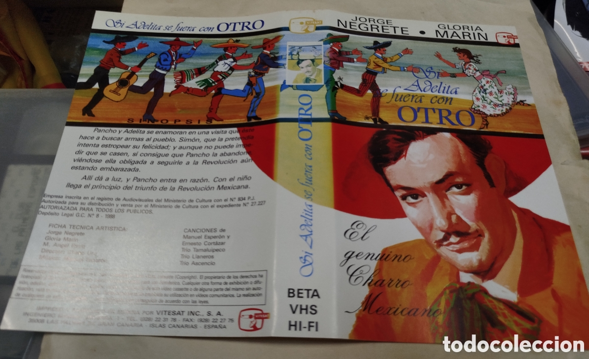 Cine: Si Adelita se fuera con otro. SOLO CAR&Aacute;TULA. VHS