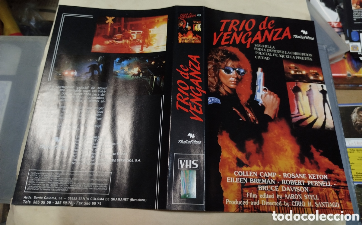 Cin&eacute;ma: Trio de venganza. SOLO CAR&Aacute;TULA. VHS