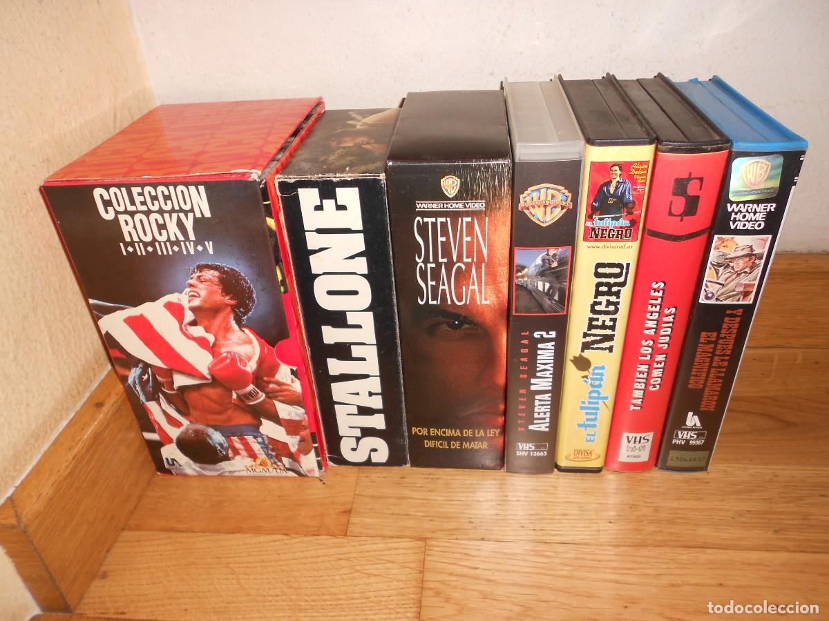 Cine: LOTE CINE ACCION ROCKY / RAMBO / STEVEN SEAGAL / ALAIN DELON / TERENCE HILL / B. SPENCER 13 VHS 1&euro;y+
