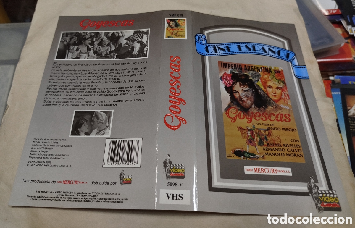 Cine: Goyescas. SOLO CAR&Aacute;TULA. VHS