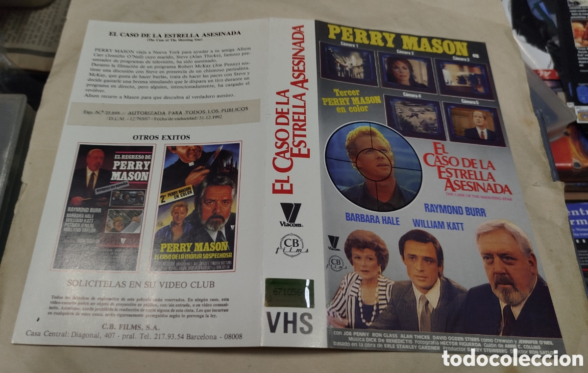 Cine: El caso de la estrella asesinada. SOLO CAR&Aacute;TULA. VHS