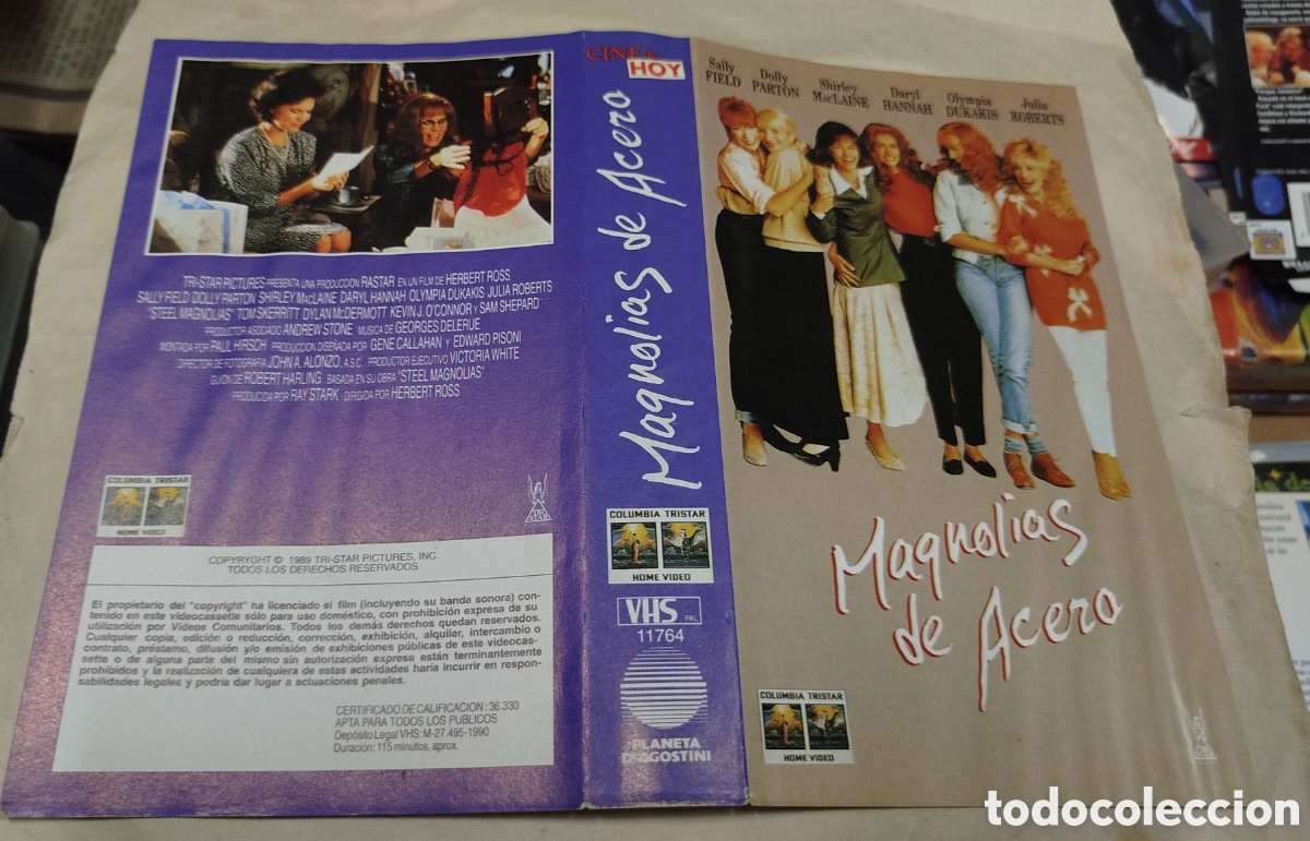 Cine: Magnolias de acero. SOLO CAR&Aacute;TULA. VHS