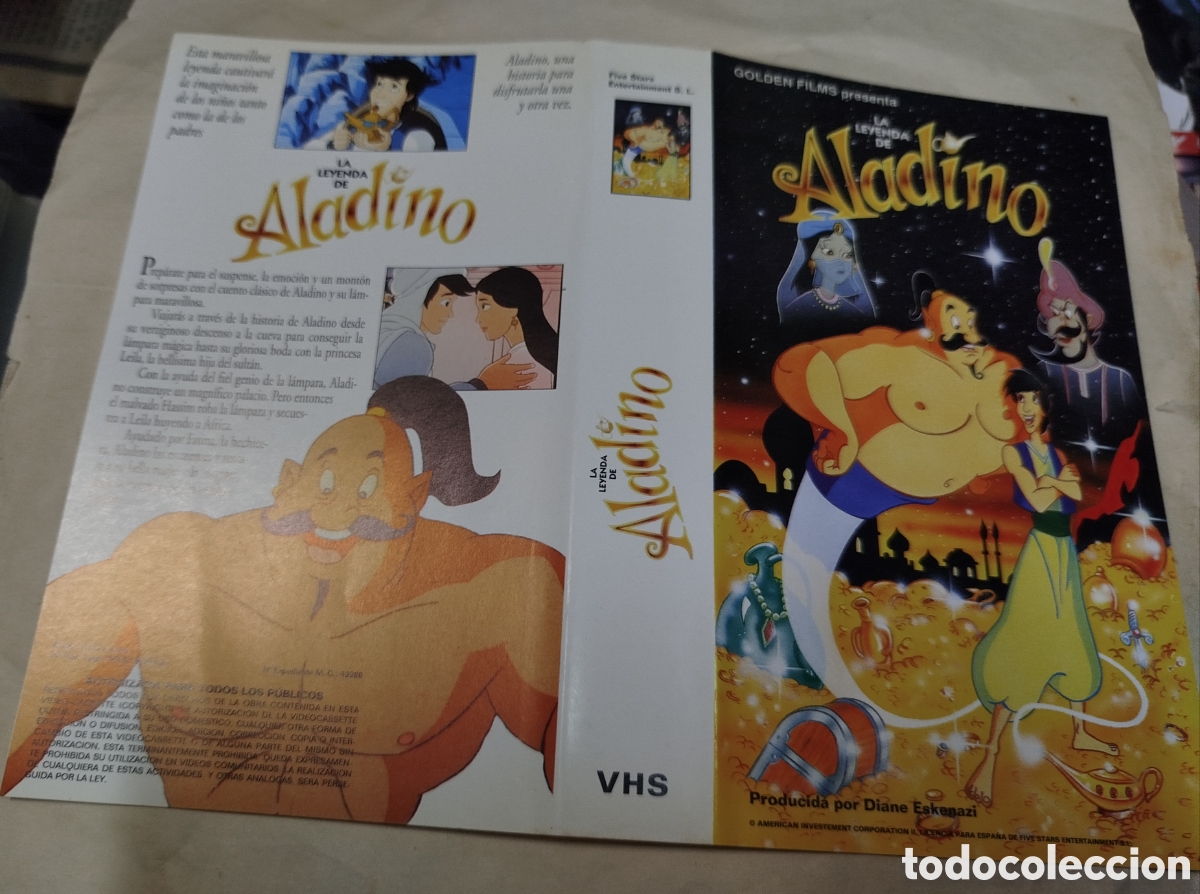 Cine: Lamleyenda de Aladino. SOLO CAR&Aacute;TULA. VHS