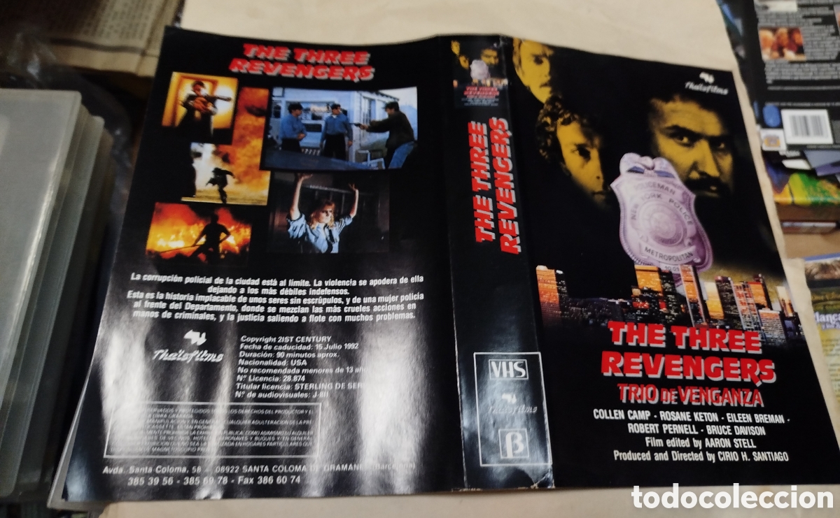 Cinema: Three revengers. Trio de venganza. SOLO CAR&Aacute;TULA. VHS