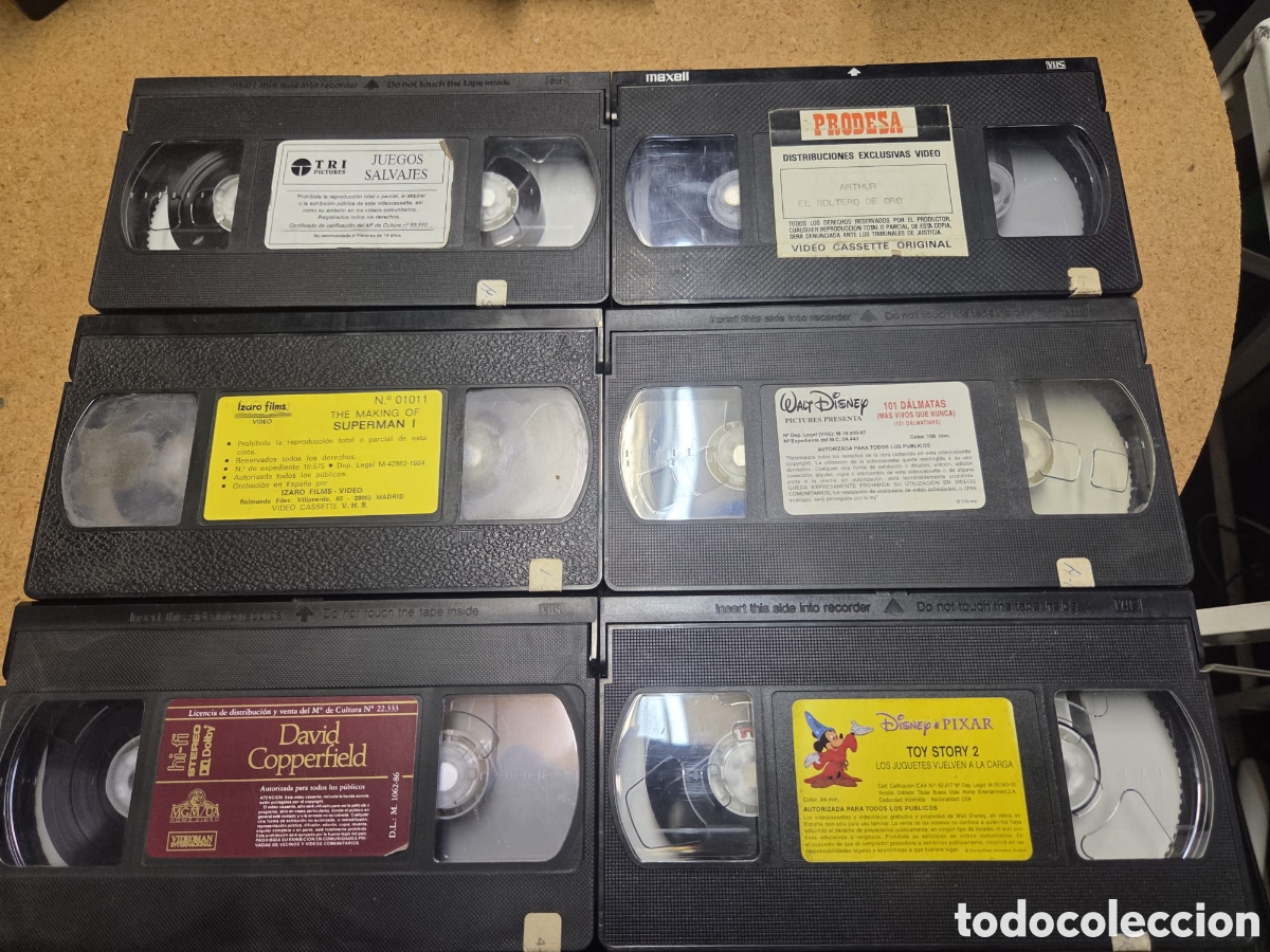 Cinema: Lote 3 6 cintas VHS originales videoclub Disney, Pixar, cine cl&aacute;sico y pel&iacute;culas especiales sin caja