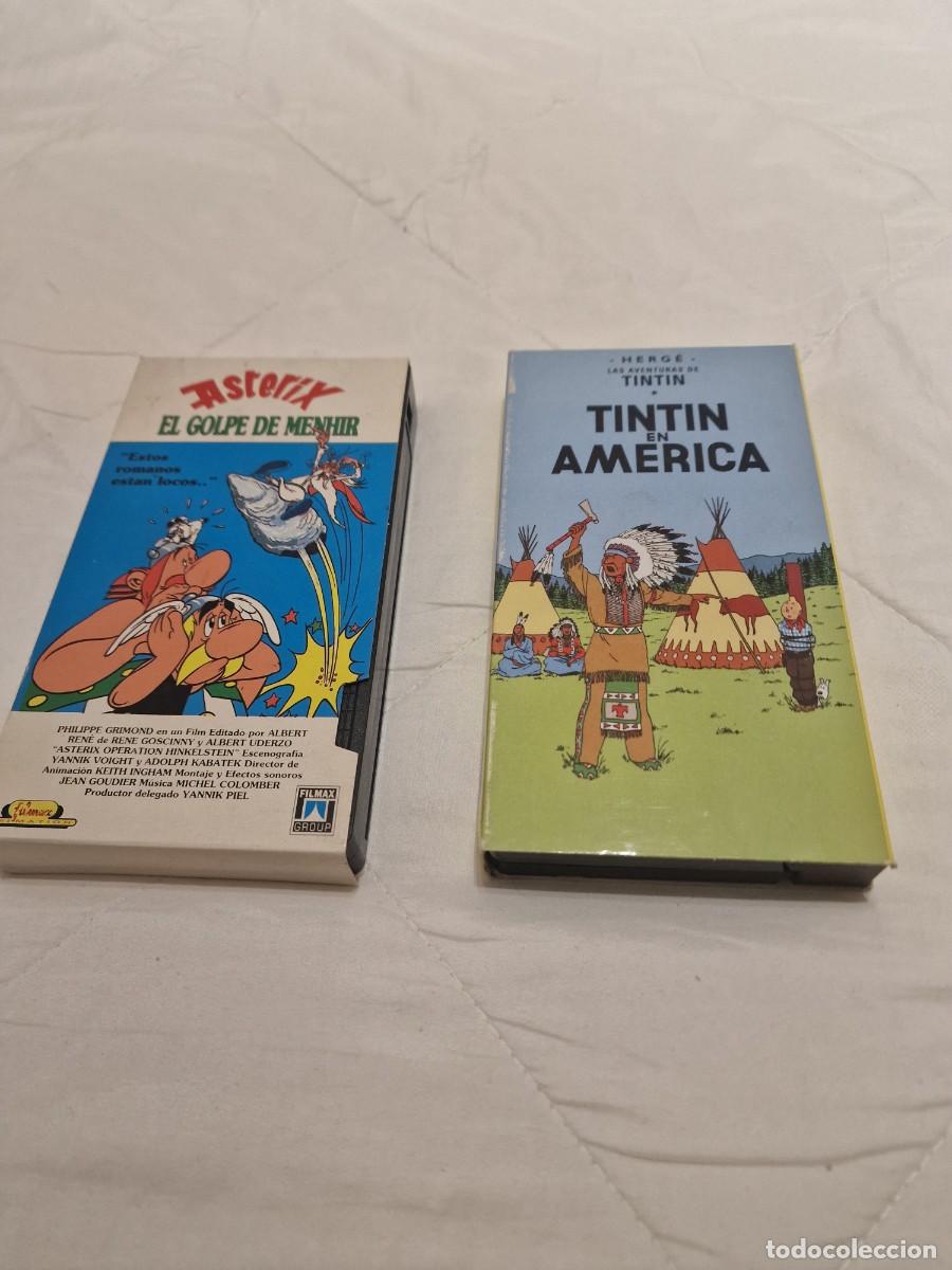 Cinema: Lote 2874. 2 Pel&iacute;culas VHS, promoci&oacute;n Coca Cola, Asterix &rdquo;El golpe de menhir y Tint&iacute;n en Am&aacute;rica