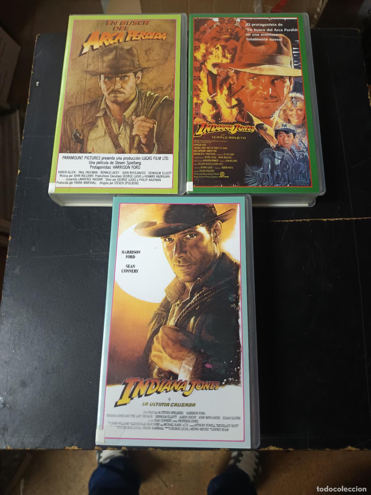 Cinema: 3 VIDEOS VHS TRIOLOGIA INDIANA JONES, EN BUSCA DEL ARCA PERDIDA, TEMPLO MALDITO Y LA ULTIMA CRUZADA