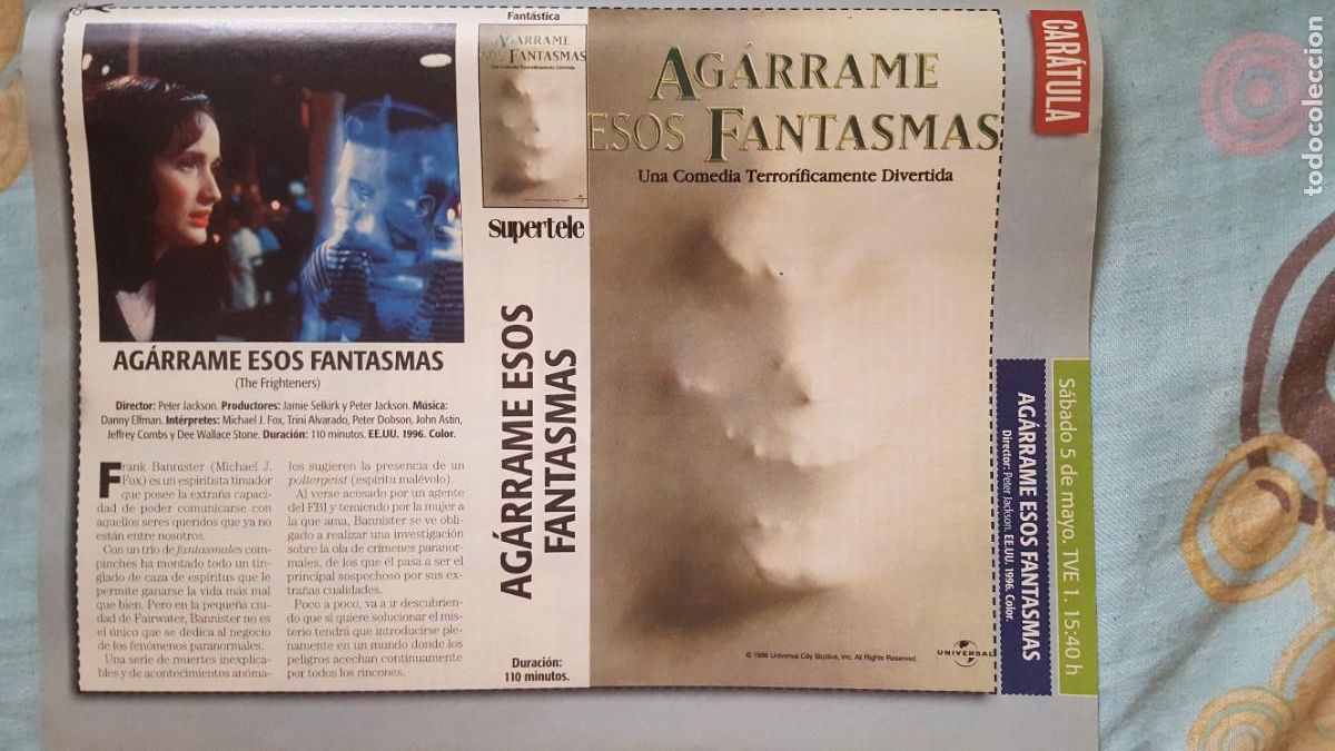 Cine: Car&aacute;tula VHS/cartel de cine/recorte, de la pel&iacute;cula Ag&aacute;rrame esos fantasmas.