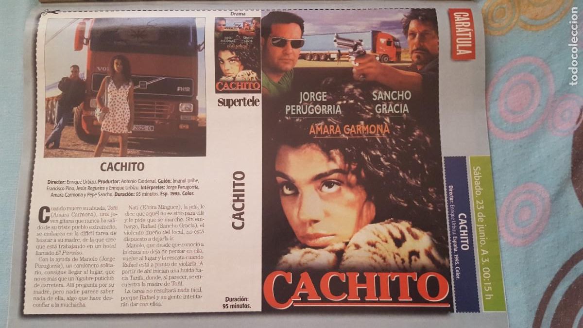 Cine: Car&aacute;tula VHS/cartel de cine/recorte, de la pel&iacute;cula Cachito.