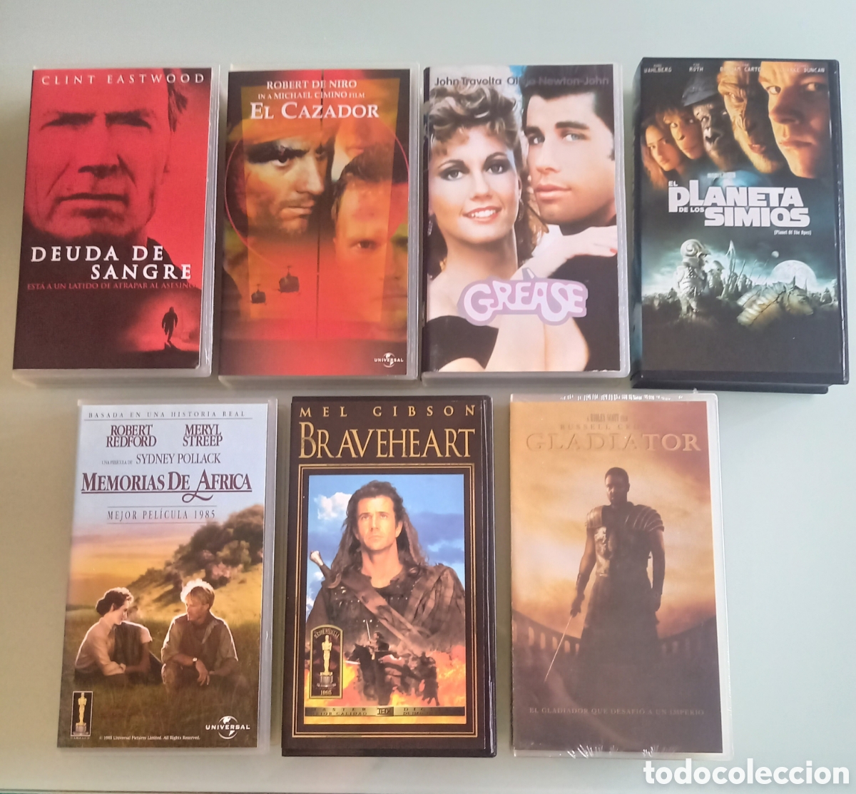 Cine: Lote 7 Pel&iacute;culas VHS - Grandes &Eacute;xitos de Cine + Gladiator Nueva Precintada