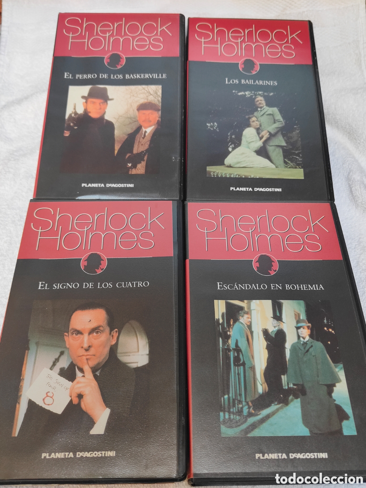 Cine: Lote 4 Pel&iacute;culas VHS Las Aventuras de Sherlock Holmes (Jeremy Brett) - Planeta DeAgostini / Granada