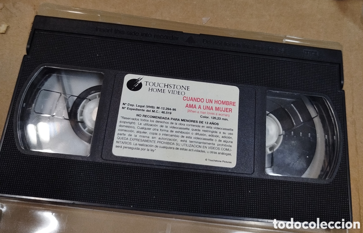 Cine: Cuando un hombre ama a una mujer. SOLO PELICULA. VHS