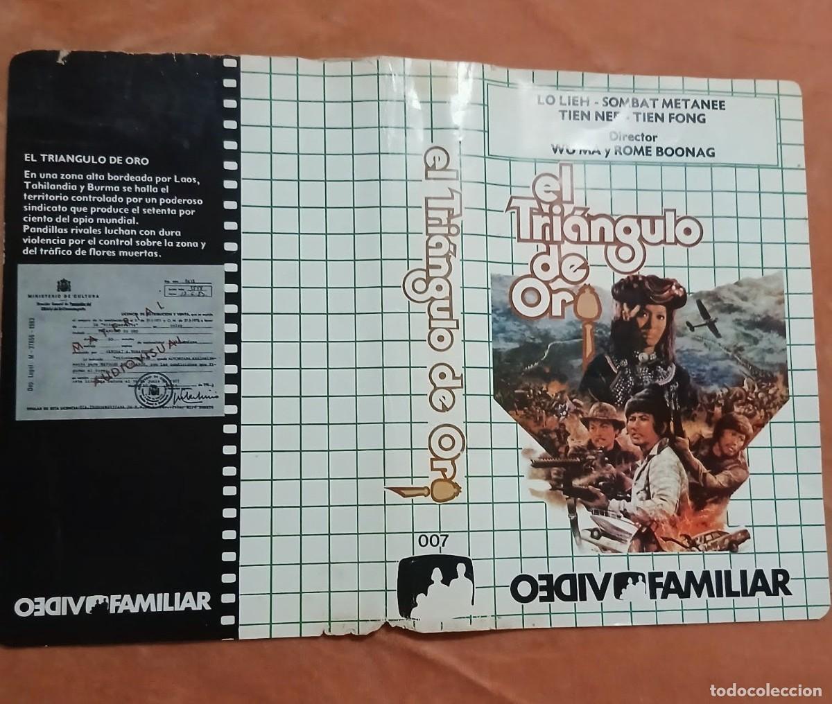 Cine: Car&aacute;tula Original Vhs / Beta (a&ntilde;os 80) &bull; El Tri&aacute;ngulo de Oro &bull; Artes Marciales