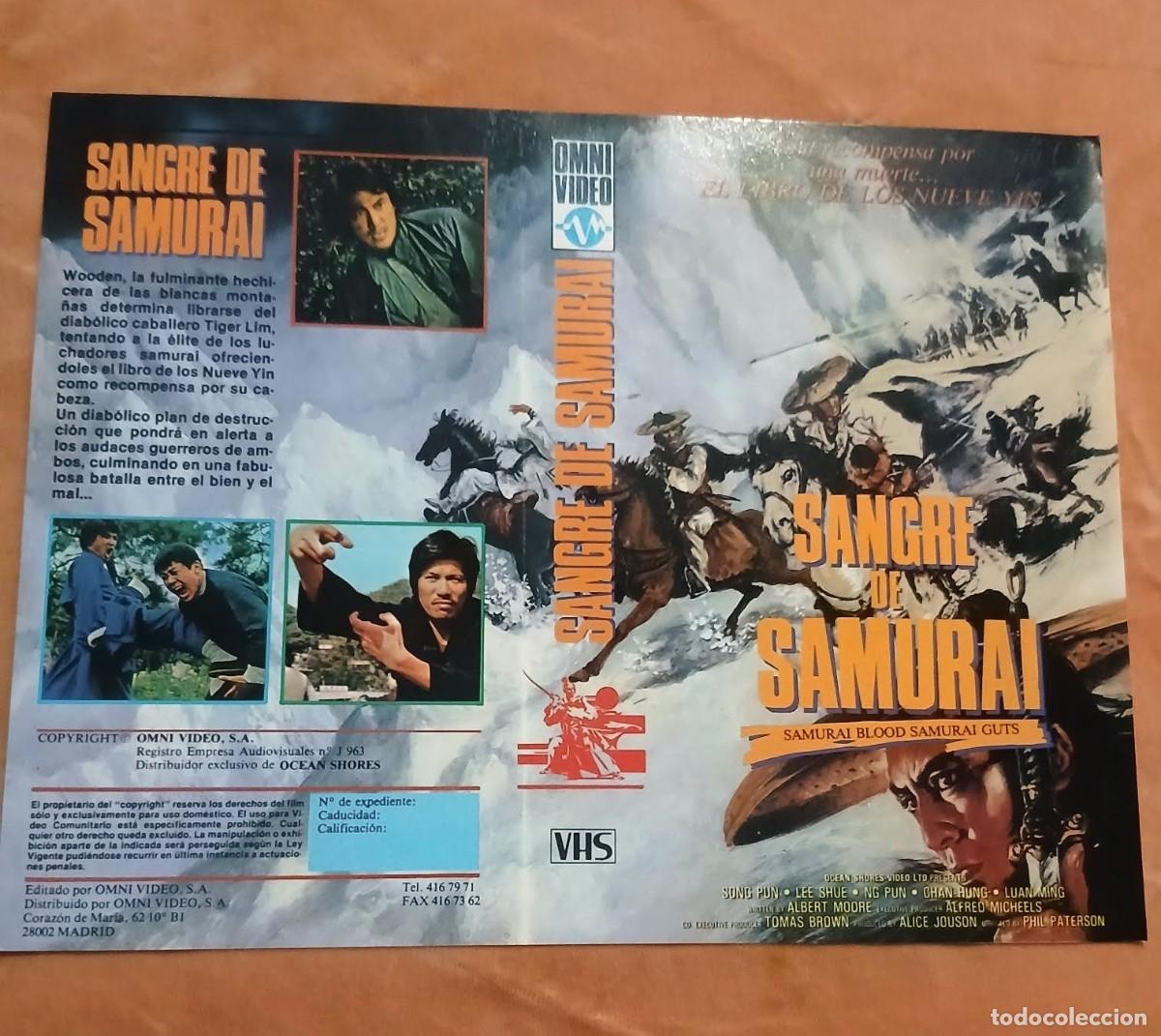 Cine: Car&aacute;tula Original Vhs (a&ntilde;os 80) &bull; Sangre de Samurai &bull; Artes Marciales